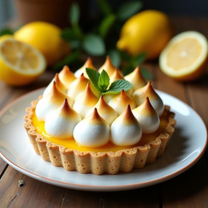 Tarta de Limón y Meringue de Aquafaba: Postre Vegano Sin Lácteos ni Huevos
