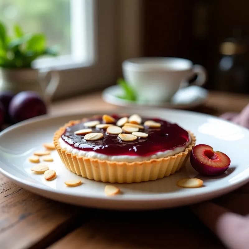 Tarta de Mermelada de Ciruela: Receta Sin Horno y con 4 Ingredientes