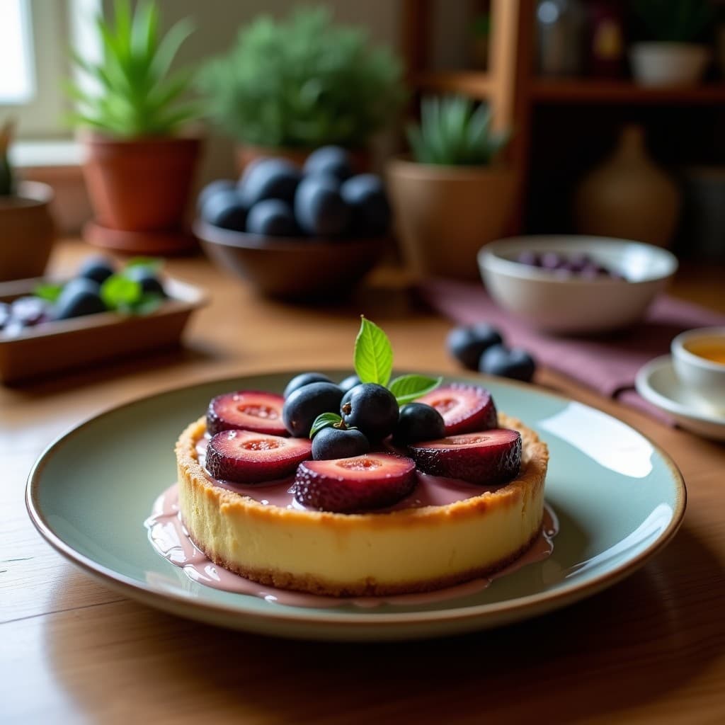 Tarta de Moras y Crema de Aquafaba: Postre Vegano Sin Azúcar y Sin Horno