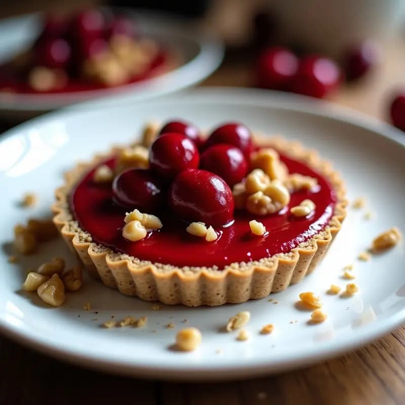 Tarta de Quinoa y Arándanos Rojos: Postre Sin Horno Sin Azúcar con Chía