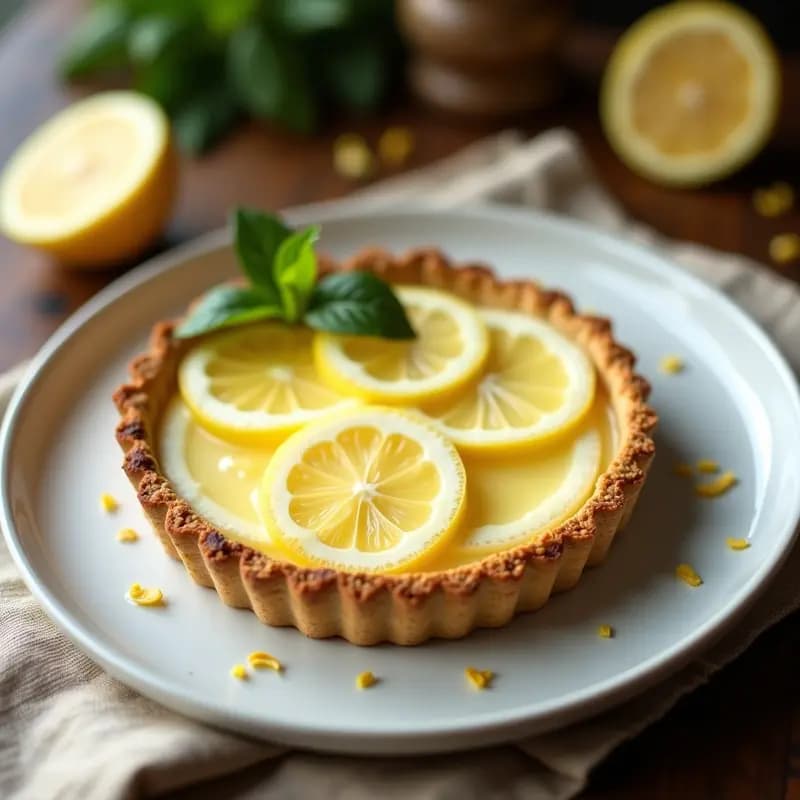 Tarta de Ricota y Limón con Base de Avena: Postre Italiano Sin Harina