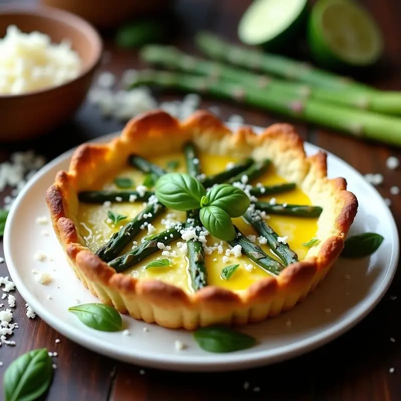 Tarta de Ricotta y Espárragos con Masa de Coliflor: Receta Italiana Keto Sin Harina