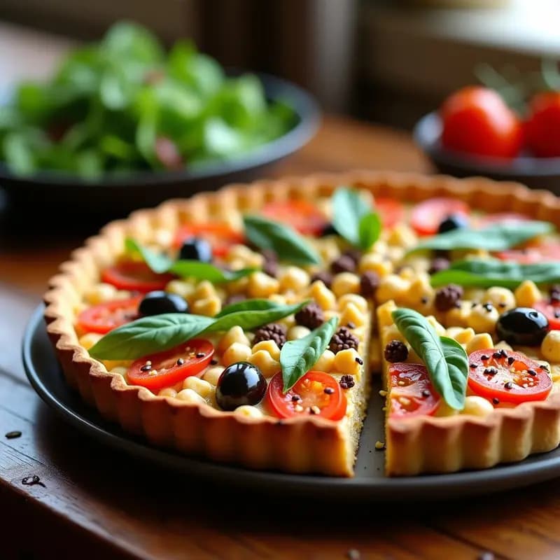 Tarta Salada de Alcachofas y ACEITUNAS KALAMATA: Receta Mediterránea Vegana en Airfryer
