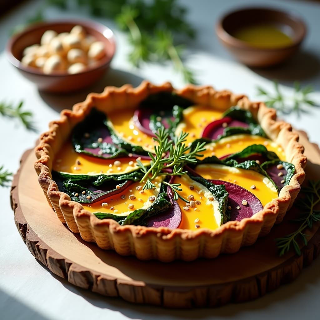 Tarta Salada de Batata Morada y Crema de Anacardos: Receta Sin Horno y Sin Lácteos