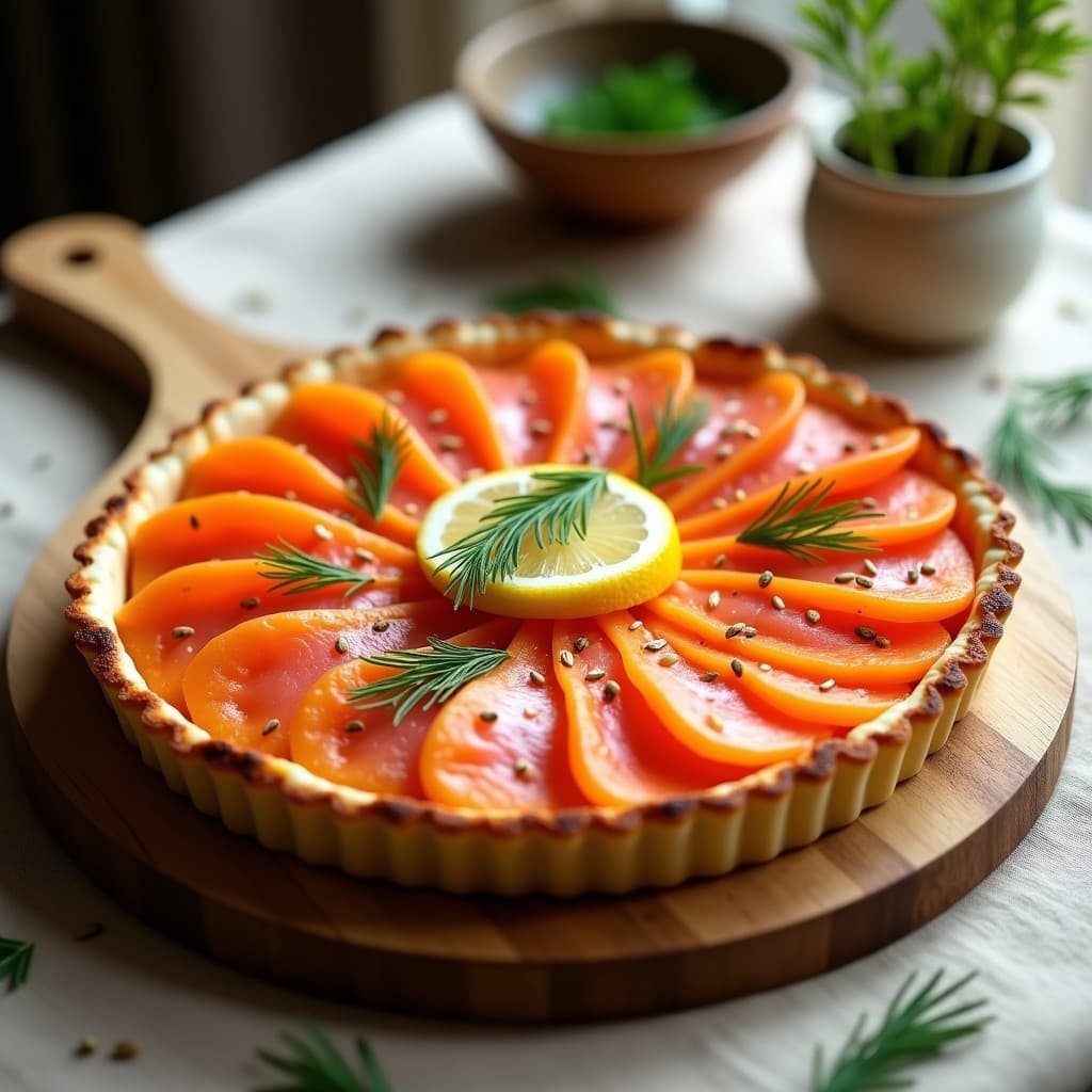 Tarta Salada de Batata y Salmón Ahumado con Eneldo: Receta Escandinava en Airfryer