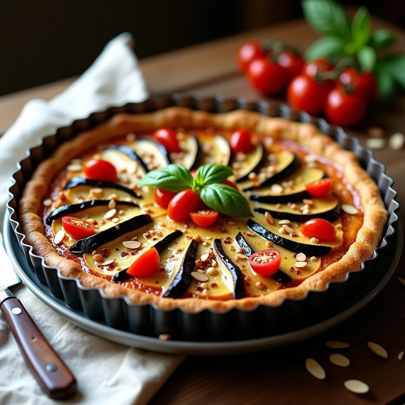 Tarta Salada de Berenjena Ahumada y Tofu: Receta Vegana en Airfryer con Textura Perfecta