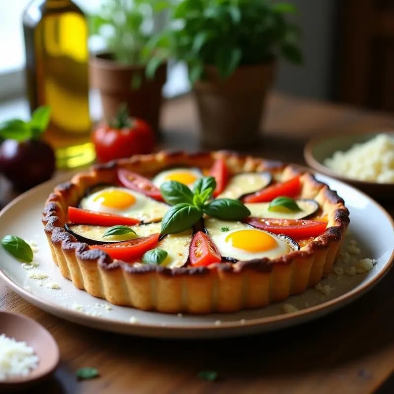 Tarta Salada de Berenjena y Parmesano: Sin Masa, Alta en Proteína y Fácil en 30 Minutos