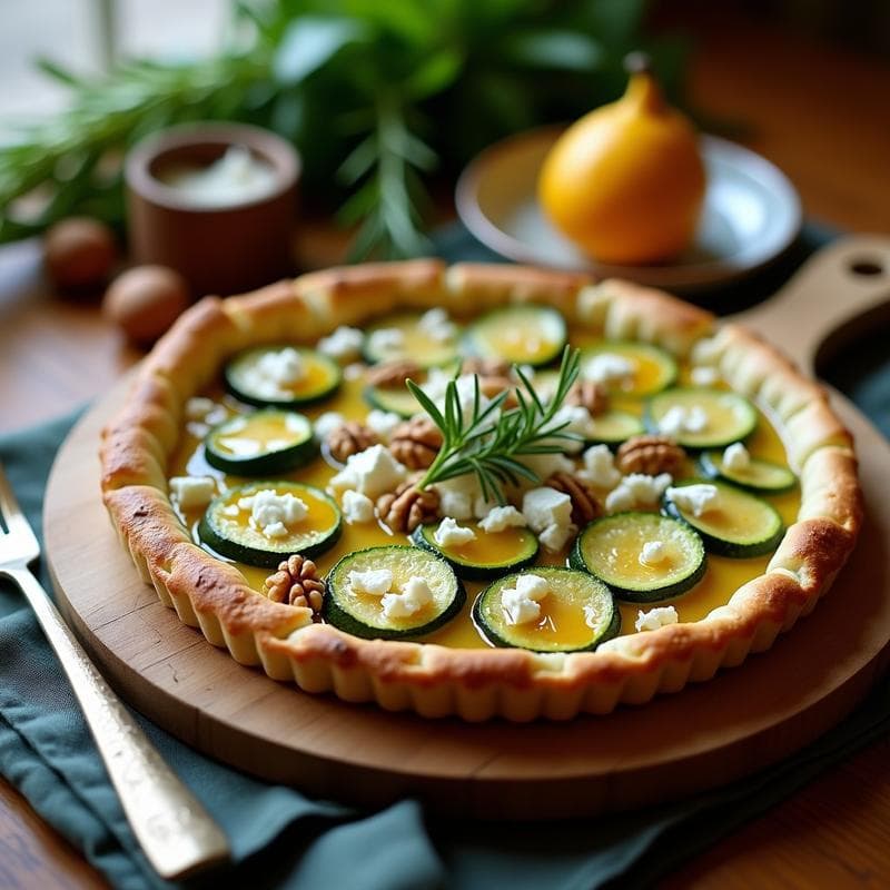 Tarta Salada de Calabacín y Queso de Cabra con Miel: Receta Gourmet en 30 Minutos