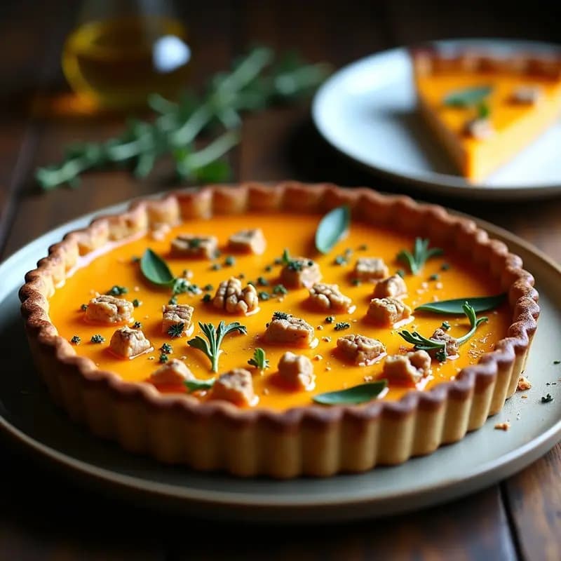 Tarta Salada de Calabaza y Queso Cabrales: Receta en Molde Rústico con Base Crujiente