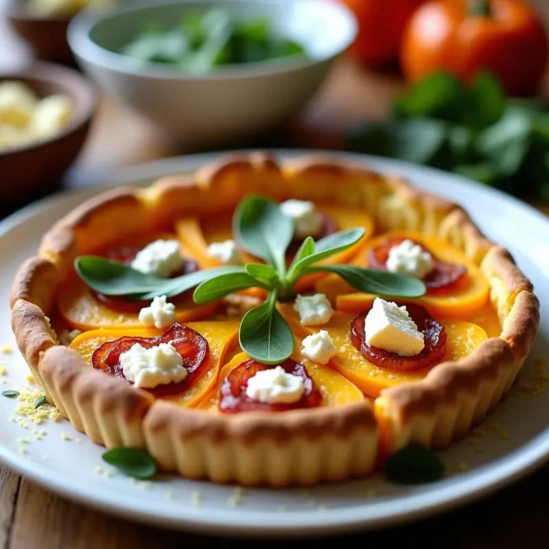 Tarta Salada de Calabaza y Cúrcuma: Receta Sin Harina y Keto en 30 Minutos