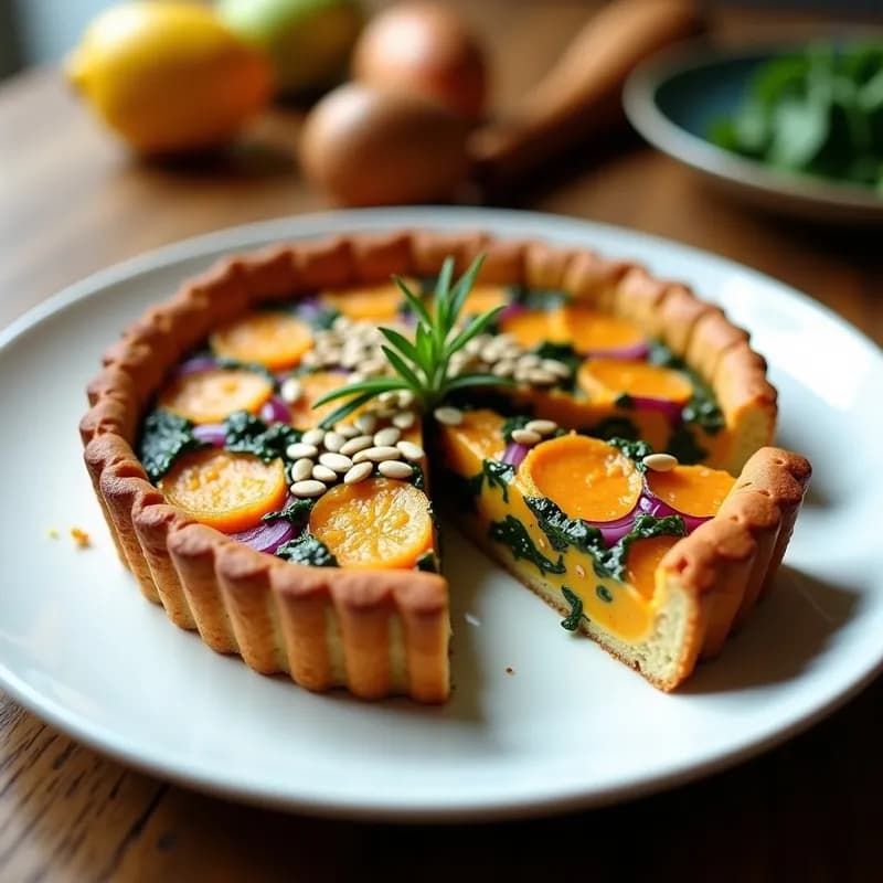 Tarta Salada de Calabaza y Tofu Ahumado: Receta Vegana Sin Masa en 30 Minutos