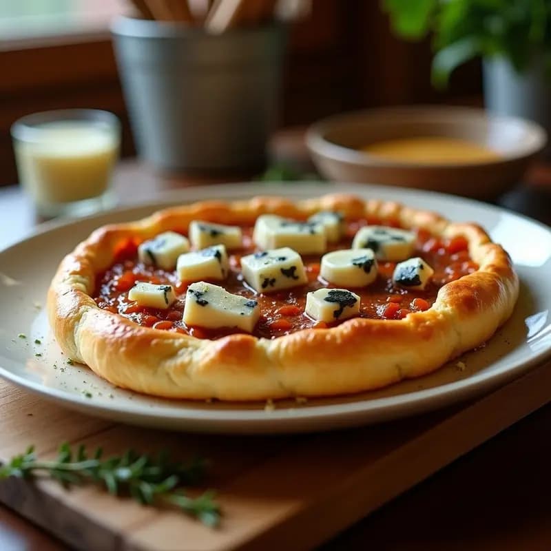 Tarta Salada de Cebolla Caramelizada y Queso Cabral en Hojaldre: Receta Gourmet en 35 Minutos