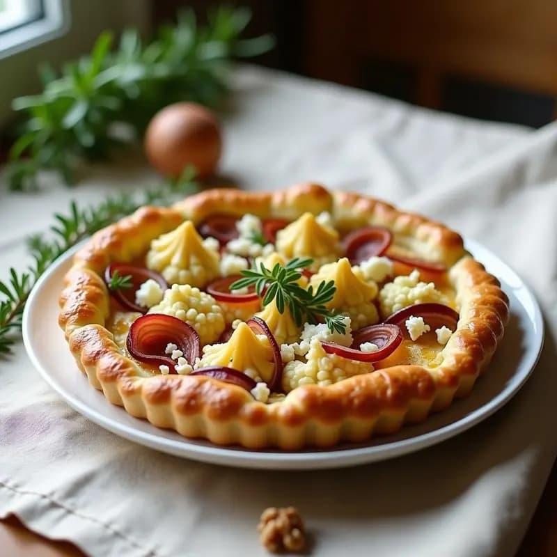 Tarta Salada de Coliflor y Gorgonzola: Receta con Nueces y Masa Quebradiza en 40 Minutos