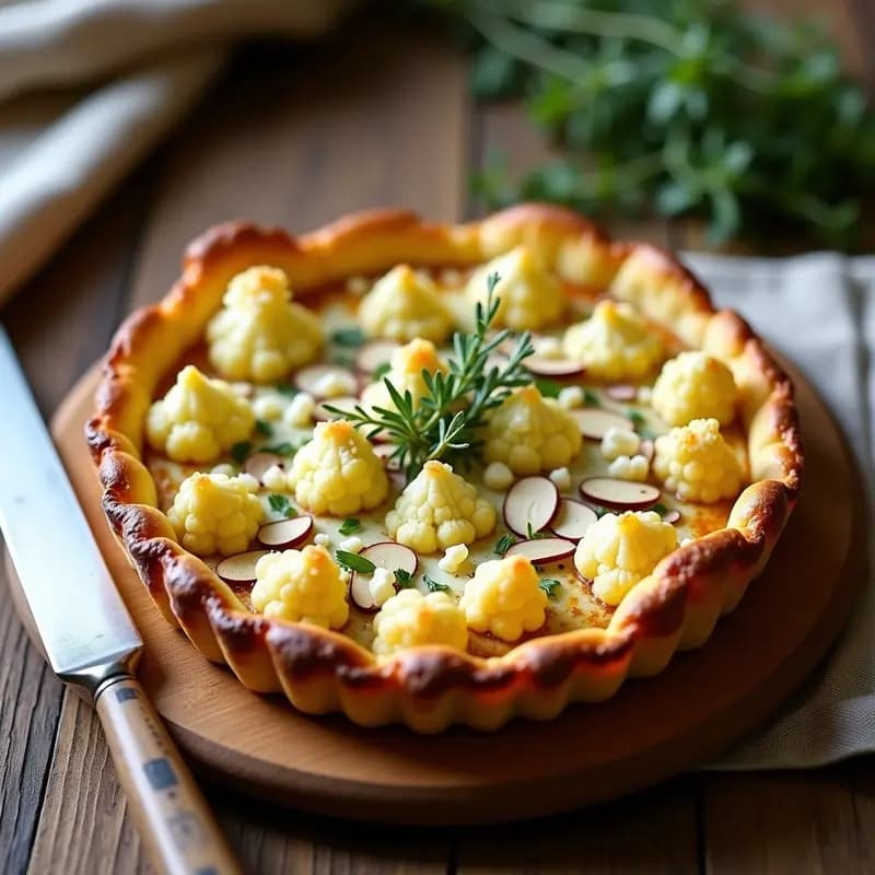 Tarta Salada de Coliflor y Queso de Cabra: Receta Sin Gluten y Alta en Proteínas