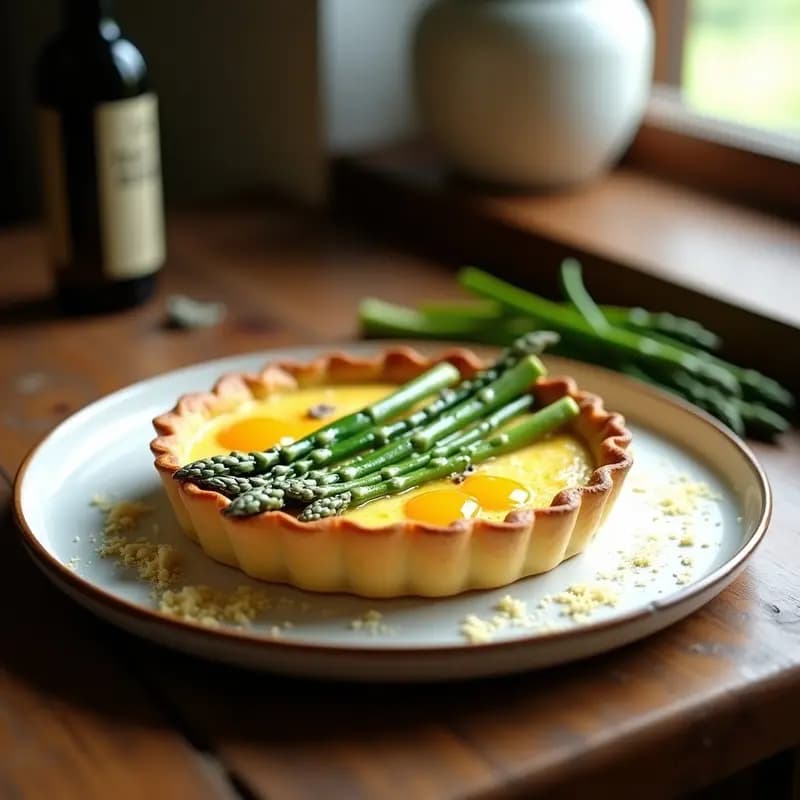 Tarta Salada de Espárragos y Huevos Trufados: Receta Elegante y Rápida para Cenas Especiales