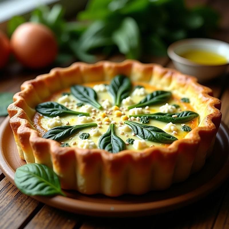Tarta Salada de Espinaca y Queso Feta: Receta Crujiente en Molde Desmontable