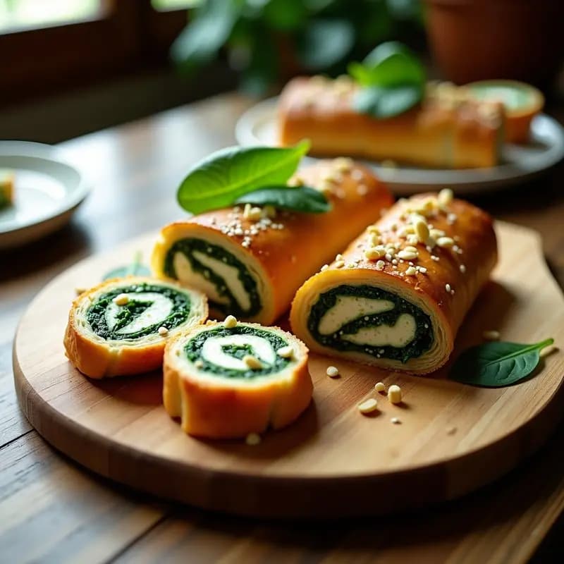 Tarta Salada de Espinacas y Feta Enrollada: Receta Fácil y Elegante en 30 Minutos