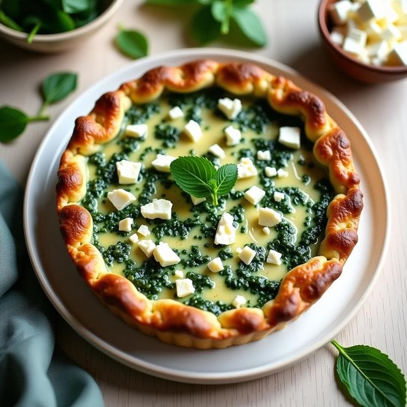 Tarta Salada de Espinacas y Queso Feta: Receta en Thermomix Sin Masas Complicadas