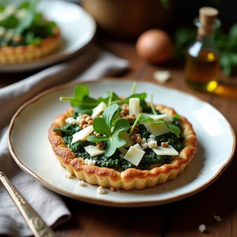 Tarta Salada de Espinacas y Gorgonzola: Receta Crujiente con Base de Avena en 35 Minutos