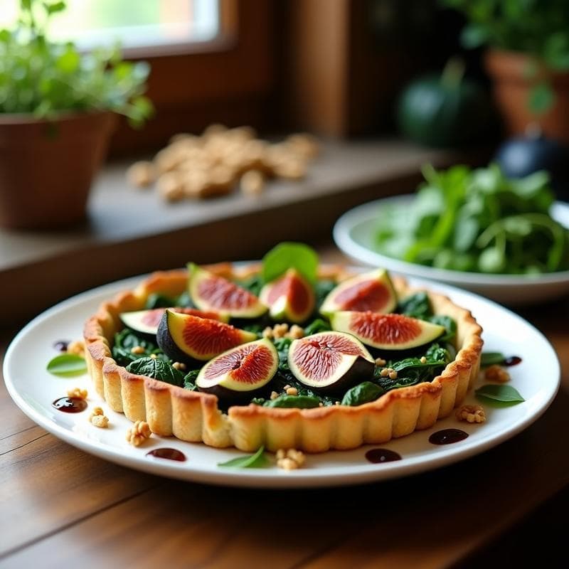 Tarta Salada de Espinacas y Higos Caramelizados: Receta Sin Gluten con Toque Gourmet en 35 Minutos