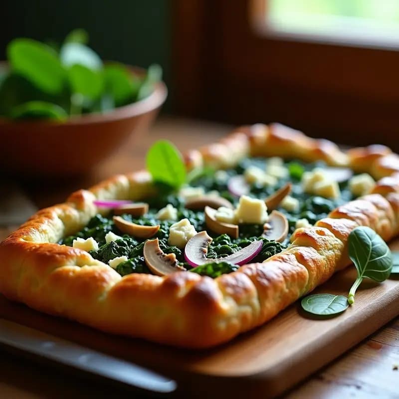 Tarta Salada de Espinacas y Hongo Ostra en Airfryer: Receta Crujiente y Sin Horno