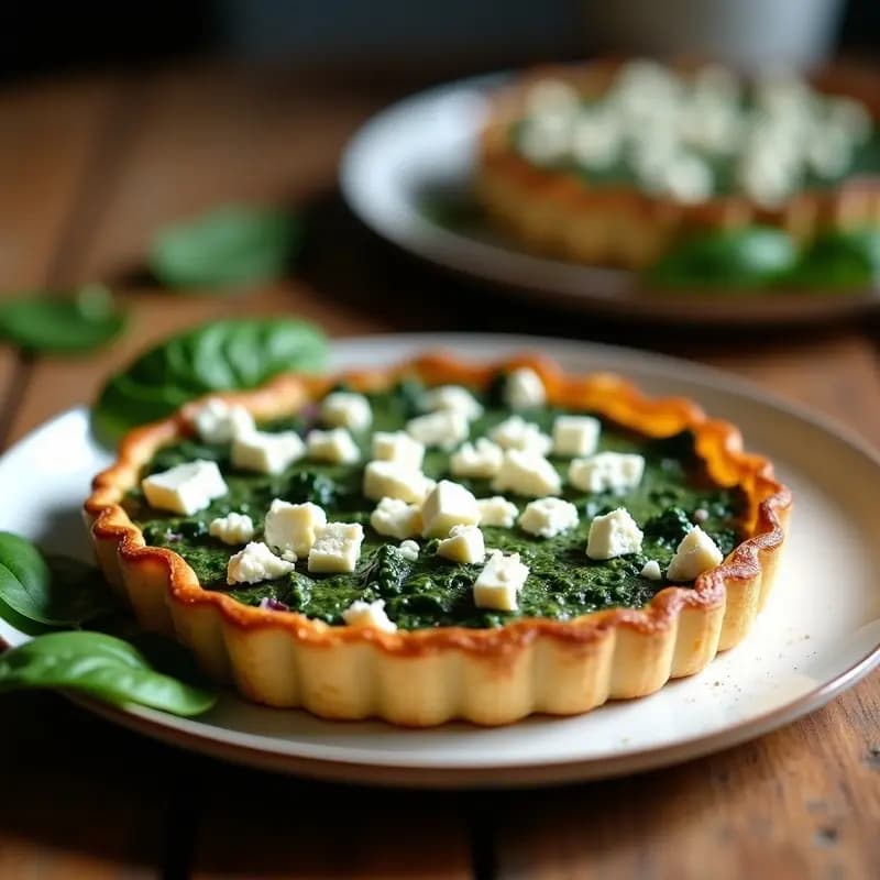 Tarta Salada de Espinacas y Tofu con Feta: Receta Vegetariana Express en 30 Minutos