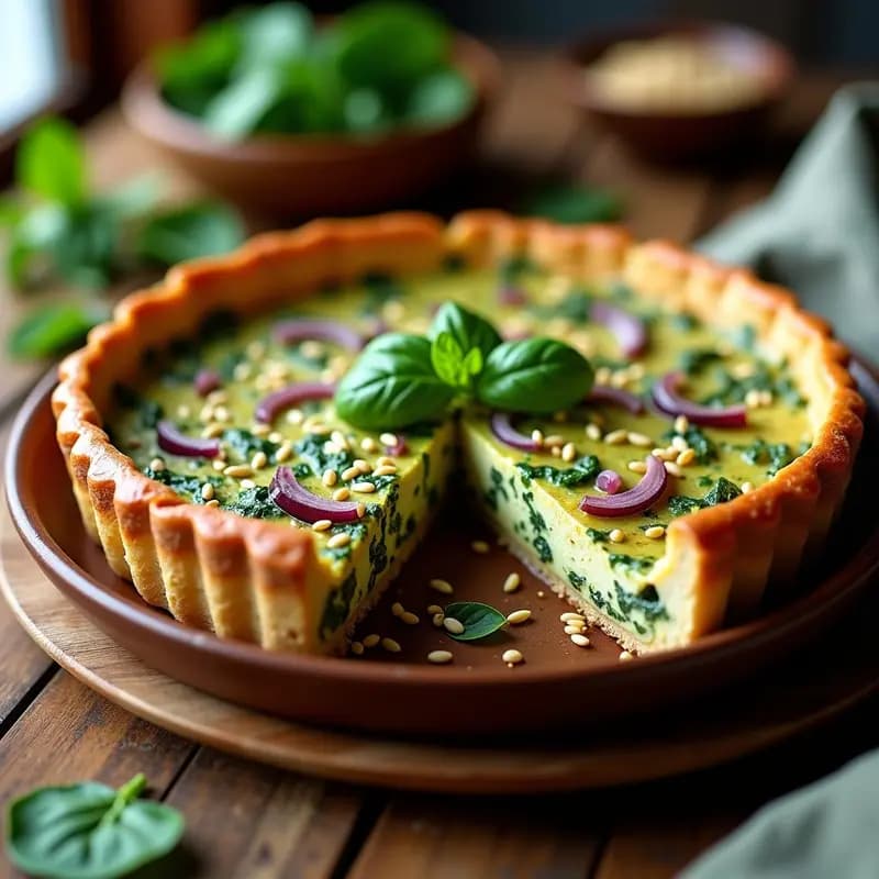 Tarta Salada de Espinacas y Tofu: Receta Vegana Rápida y Alta en Proteínas