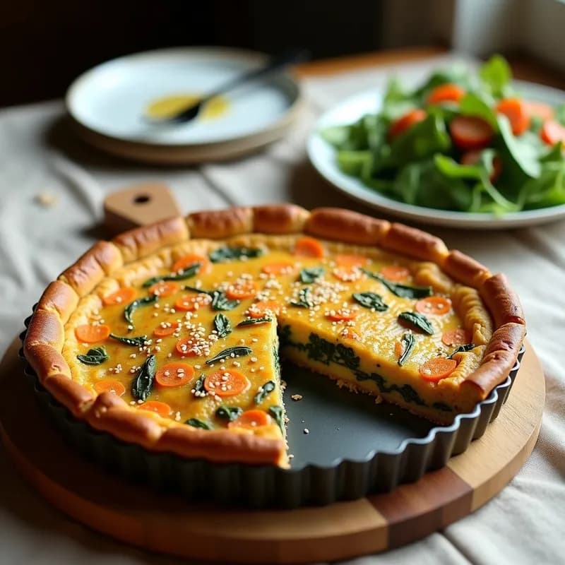Tarta Salada de Espinacas y Zanahoria: Receta en Horno Crujiente sin Masa Tradicional