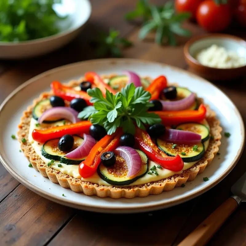 Tarta Salada de Quinoa y Verduras Asadas: Receta Portuguesa Sin Harina y Vegana