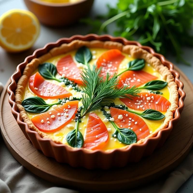 Tarta de Salmón Ahumado y Espinacas: Receta Sin Masa Fácil y Proteica