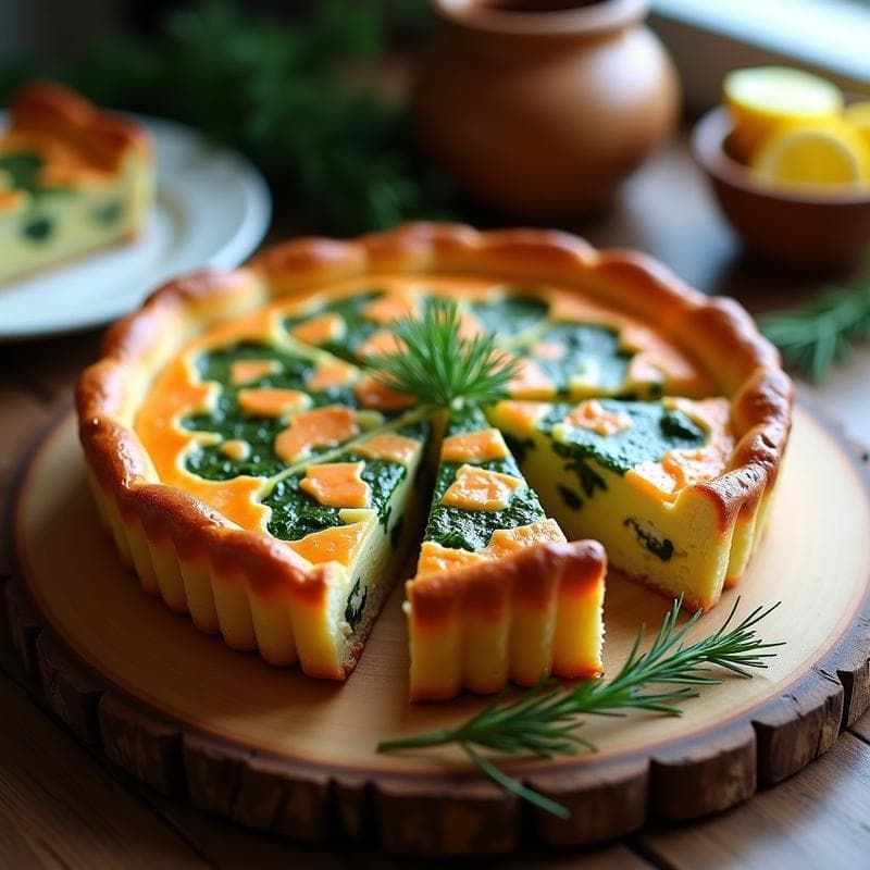 Tarta de Salmón y Espinacas al Horno: Receta Rápida y Alta en Omega-3 en 30 Minutos