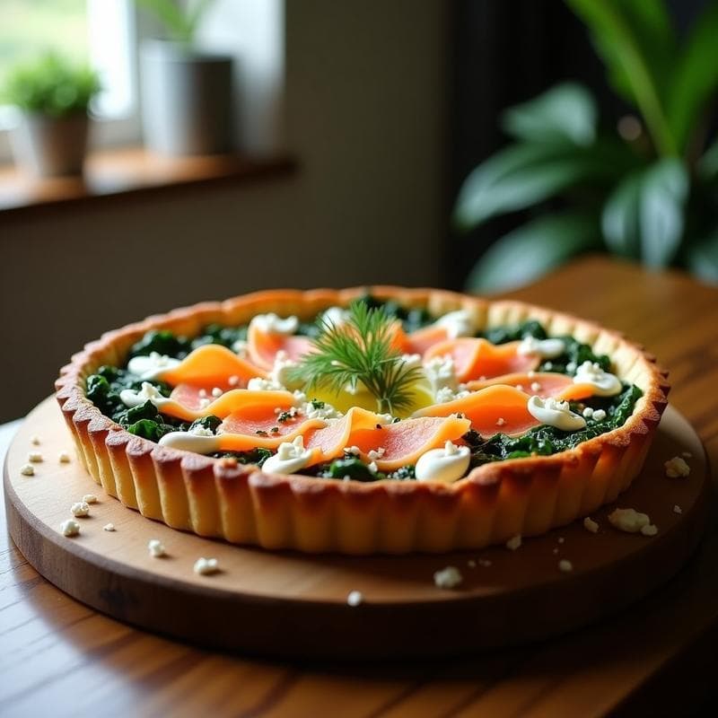 Tarta de Salmón y Espinacas con Queso de Cabra: Receta Rápida y Elegante en 30 Minutos