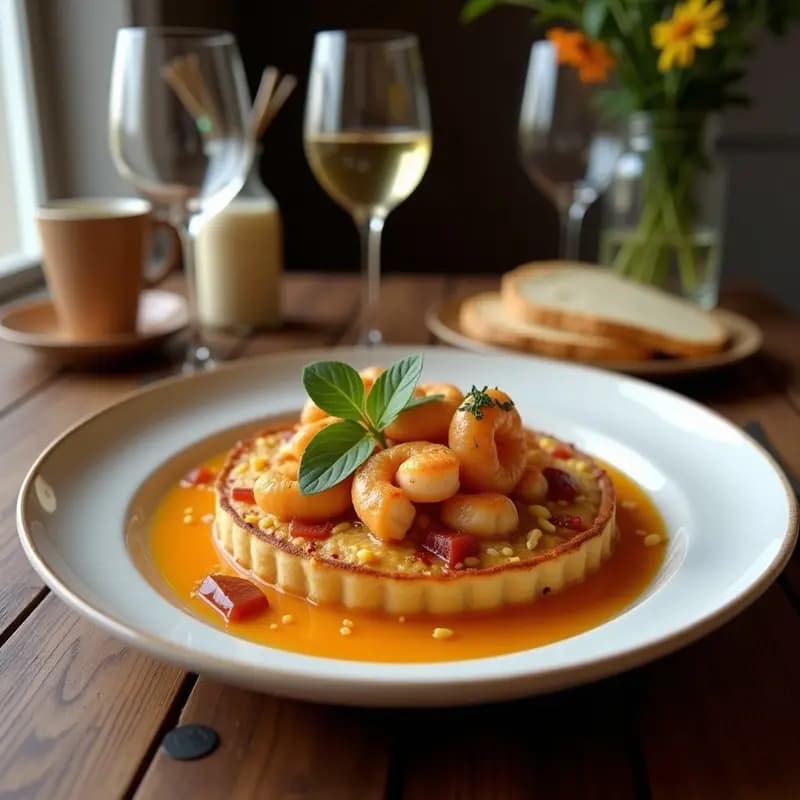 Tarta de San Jacobo de Merluza y Gambas: Receta Española Sin Lactosa en Sartén