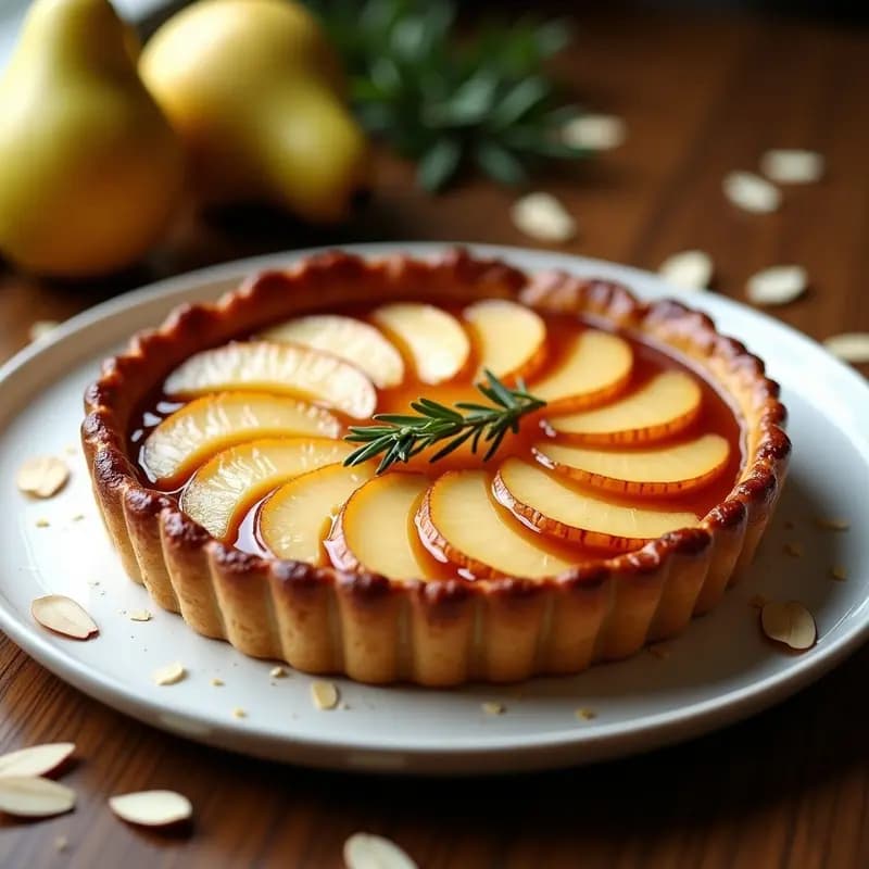 Tarta Tatin de Peras y Caramelo de Coconut Sugar: Postre Francés Sin Refinar