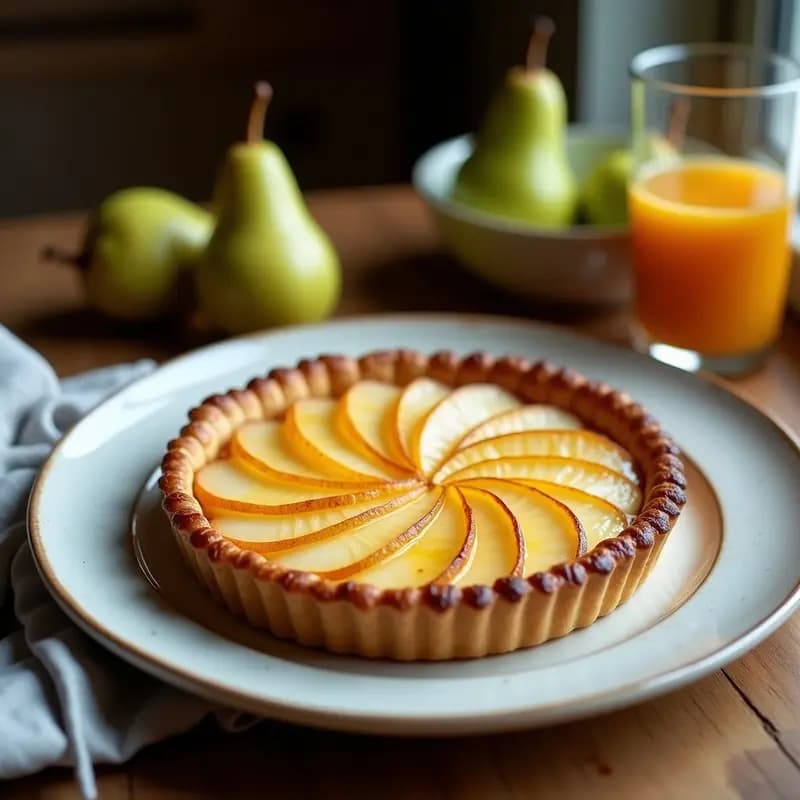 Tarta Tatin Francesa con Peras y Mascarpone de Coco: Postre Sin Azúcar