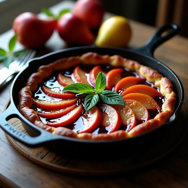 Tarta Tatin de Peras al Vino Tinto: Postre Francés Sin Azúcar con Edulcorante Natural