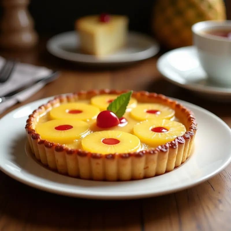 Tarta Tatin de Piña y Coco: Postre Francés Sin Azúcar con Caramelo Saludable
