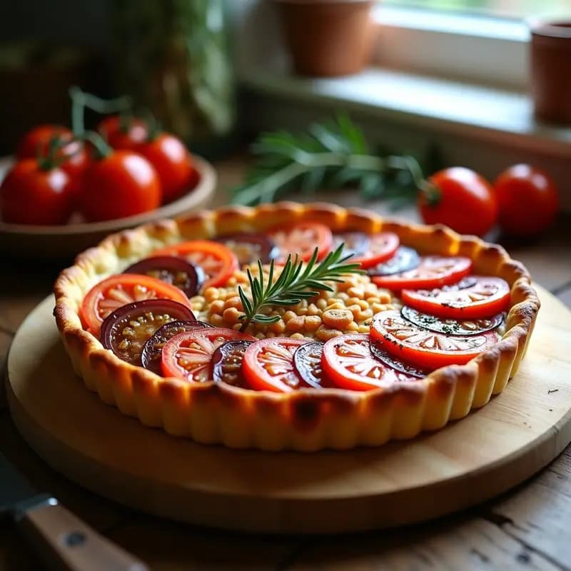 Tarta de Tomate y Cebolla Caramelizada: Receta Express en Thermomix sin Horno