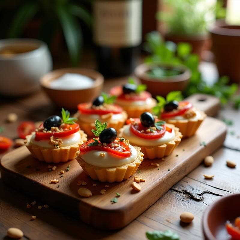 Tartaleta de Aceite de Oliva Virgen Extra y Tomates Secos con Ventresca: Aperitivo Andaluz Sin Horno