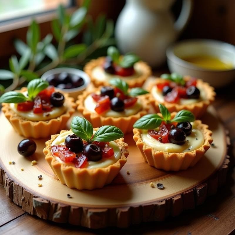 Tartaleta de Aceituna Kalamata y Queso de Anacardo: Entrante Griego Sin Lácteos