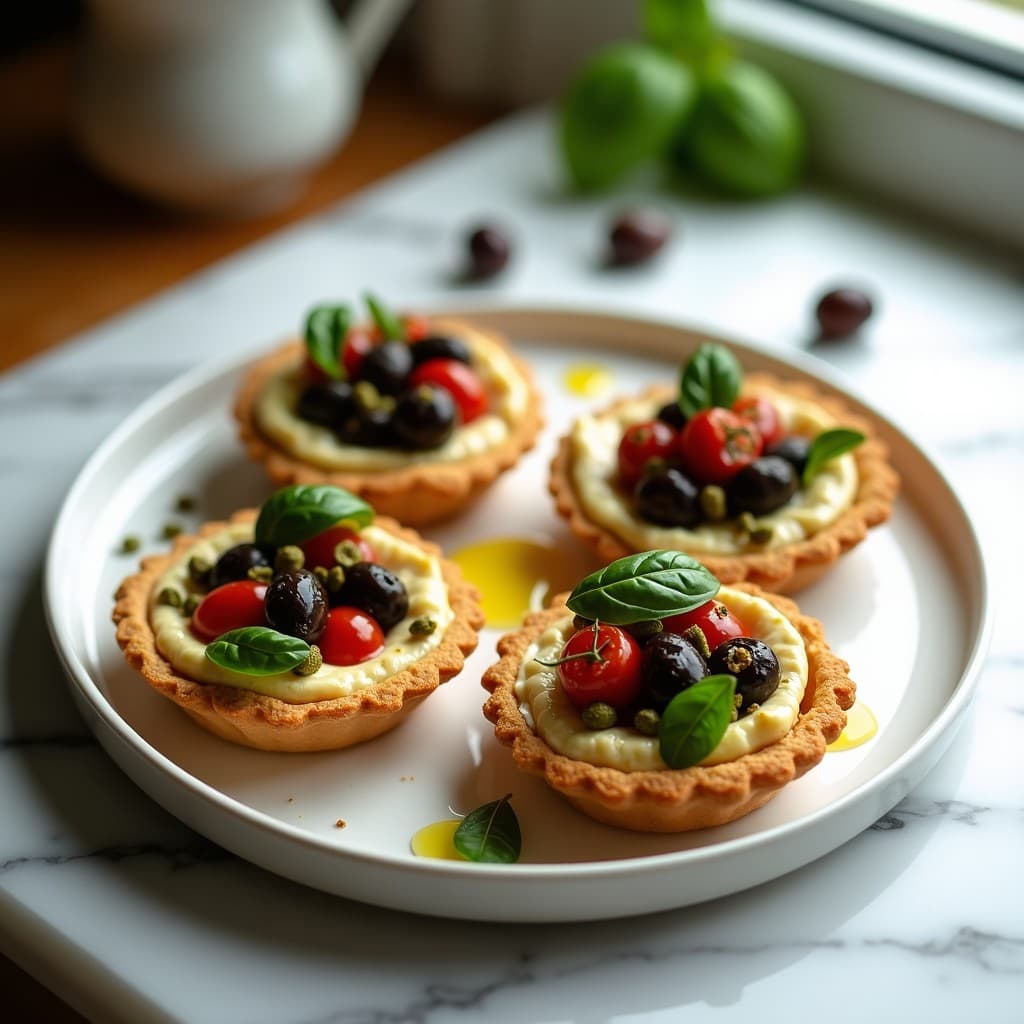 Tartaleta de Aceitunas Kalamata y Queso Feta Vegano: Receta Griega Sin Horno