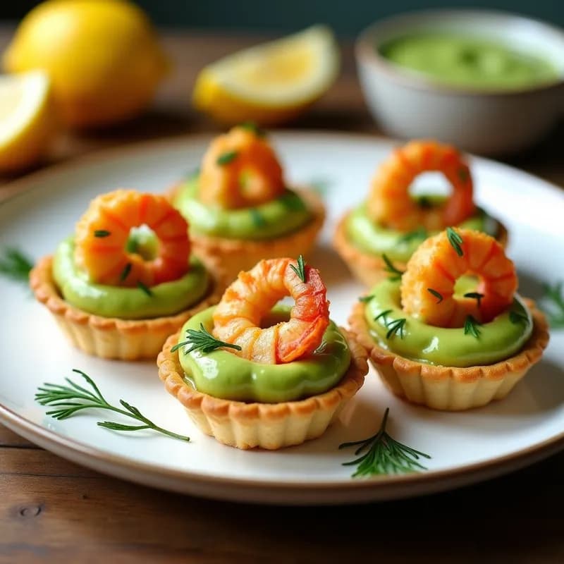Tartaletas de Aguacate y Gambas Crujientes: Receta Gourmet en 20 Minutos Sin Horno