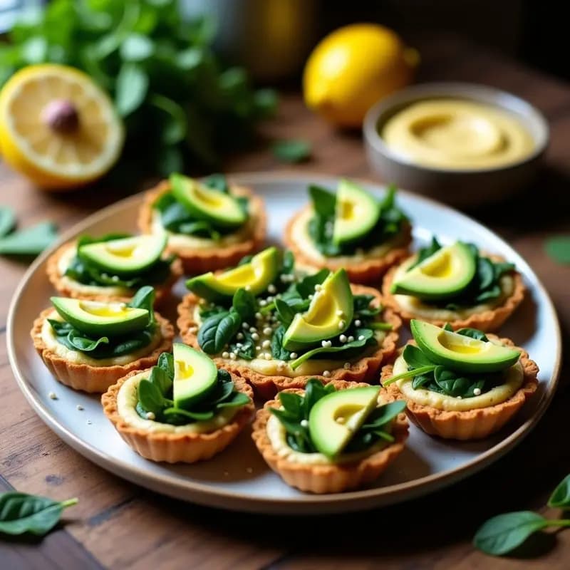 Tartaletas de Aguacate y Hummus con Espinacas: Receta Vegana Rápida y Alta en Proteínas
