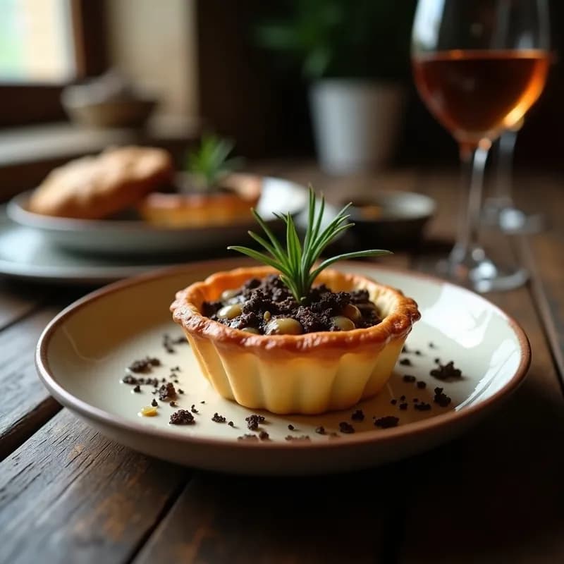 Tartaleta de Champiñones Porcini Ahumados: Receta Gourmet en Molde Individual