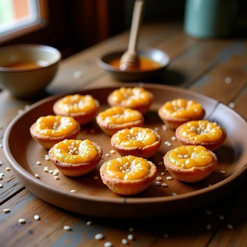 Tartaletas de Ajonjolí y Miel Ahumada: Receta Crujiente en 15 Minutos con Toque Gourmet