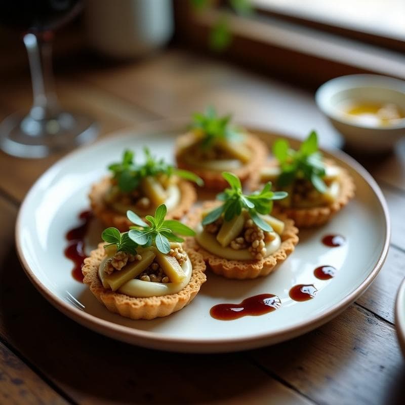 Tartaleta de Alcachofa y Queso de Cabra con Reducción de Pedro Ximénez: Receta Gourmet Sin Horno en 20 Minutos