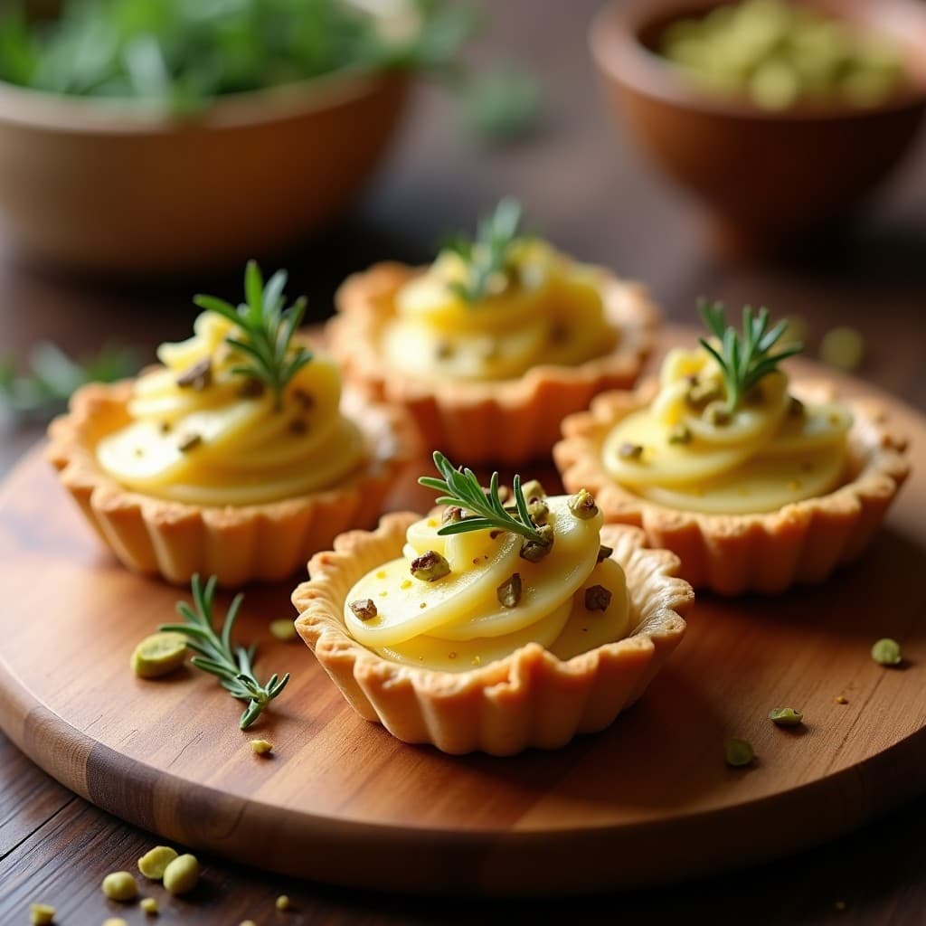 Tartaleta de Alcachofa y Queso de Cabra con Crujiente de Pistacho: Receta Española Gourmet