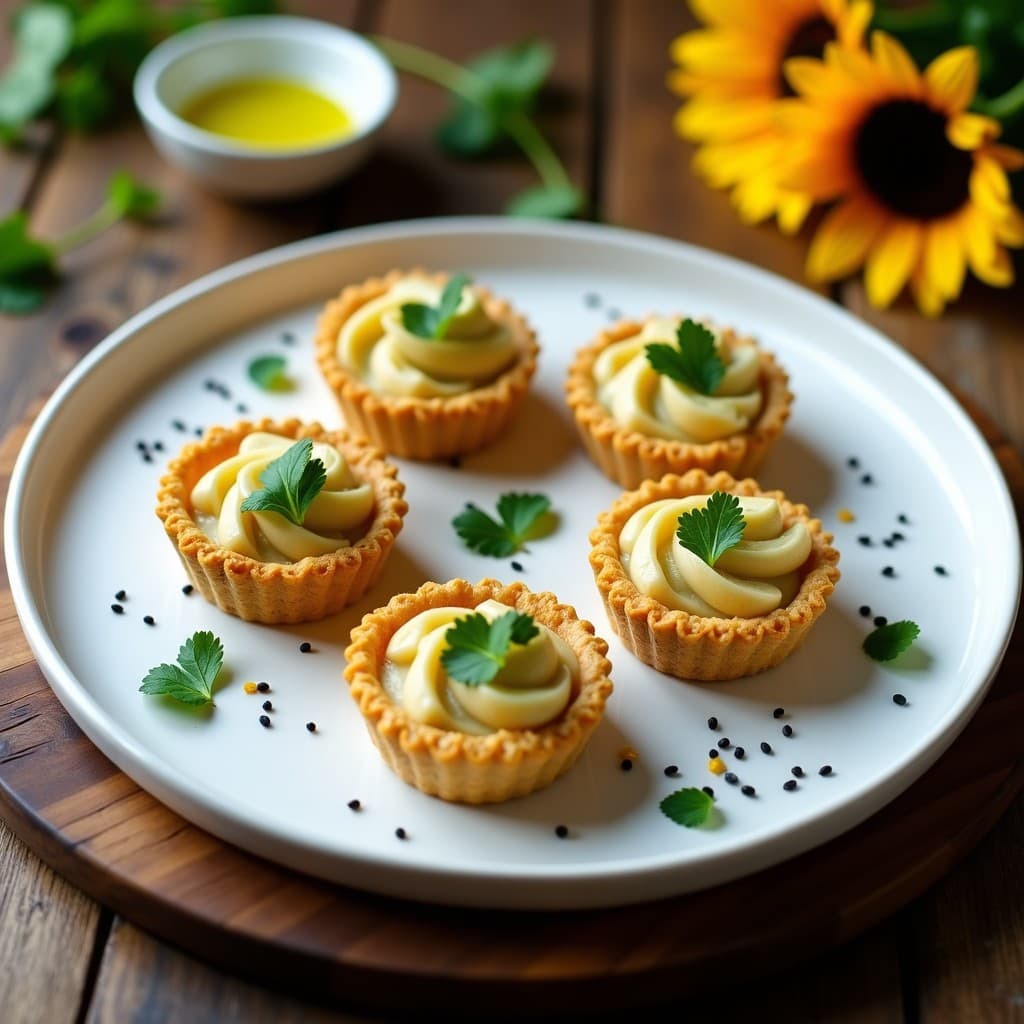 Tartaleta de Alcachofa y Queso Vegano con Base de Pipas: Entrante Gourmet Sin Gluten