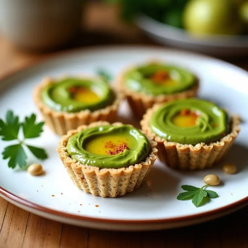 Tartaleta de Alga Espirulina y Queso Vegano: Receta Crudivegana con Base de Semillas en 15 Minutos