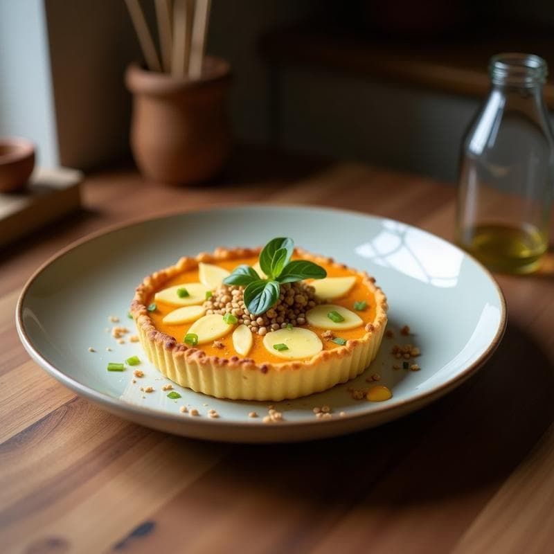 Tartaleta de Algarroba y Queso Vegano: Postre Mediterráneo Sin Azúcar en 20 Minutos